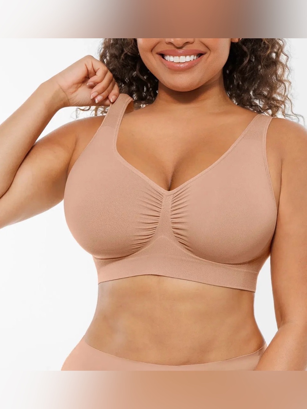 FeelinGirl No Underwire Wide Straps Everyday Bra Brown XL NWT IN PACKAGE